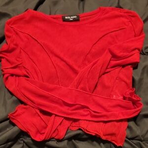 Solado Women's Long Sleeve Red Crop Top